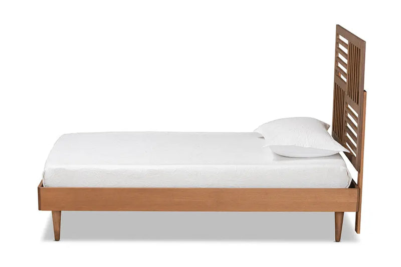 Sunderland Walnut Brown Finished Wood Platform Bed (Twin) iHome Studio