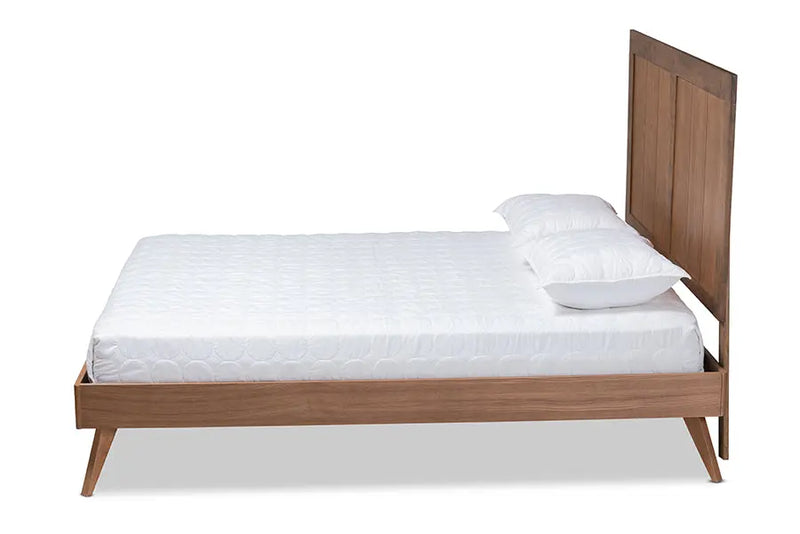 Sydney Ash Walnut Finished Wood Platform Bed (Full) iHome Studio