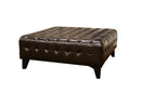 Fiore Dark Brown Bonded Leather Square Ottoman Baxton