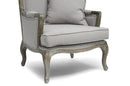 Eva Classic Antiqued French Accent Chair w/Rubberwood Frame Baxton