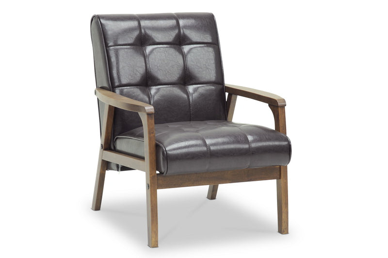 Mozaika Masterpieces Club Chair-Brown Veneer Finish