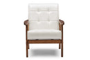 Mozaika Masterpieces Club Chair - White Faux Leather Baxton