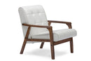 Mozaika Masterpieces Club Chair - White Faux Leather Baxton