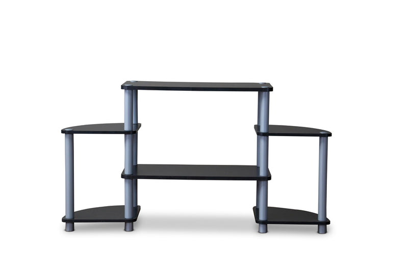 Aveneil Black and Silver 3-Tier TV Stand