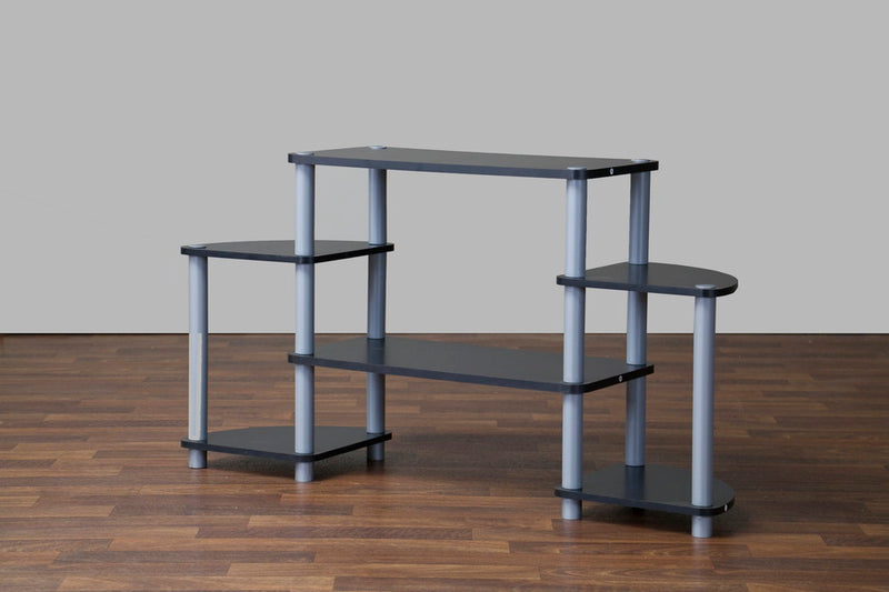 Aveneil Black and Silver 3-Tier TV Stand