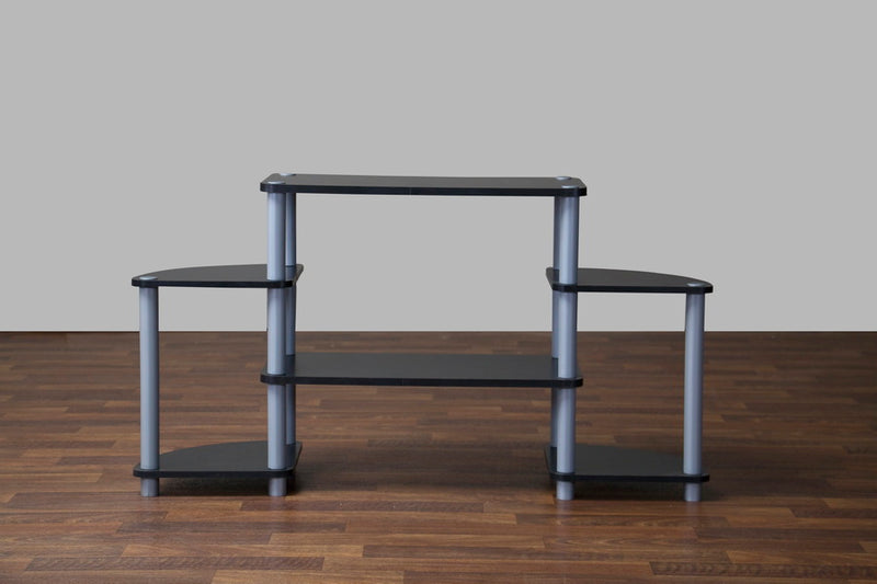 Aveneil Black and Silver 3-Tier TV Stand