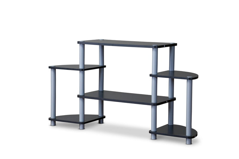 Aveneil Black and Silver 3-Tier TV Stand