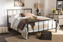 Livinia Industrial Black Bronze Finished Metal Queen Size Platform Bed Baxton