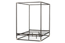Angeline Industrial Black Bronze Finished Metal Canopy Queen Bed Baxton
