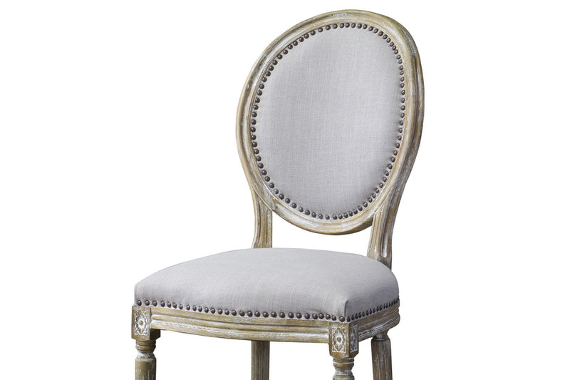 Meryland BeigeTraditional French Accent Chair-Round