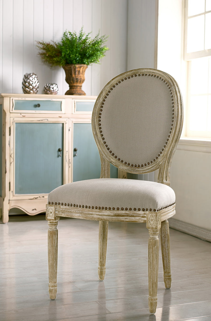 Meryland BeigeTraditional French Accent Chair-Round