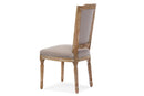 Louane Weathered Oak Beige Fabric Button-tufted Upholstered Dining Chair Baxton