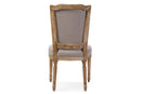 Louane Weathered Oak Beige Fabric Button-tufted Upholstered Dining Chair Baxton