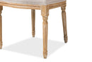 Alonza Weathered Oak Finish Wood and Beige Fabric Upholstered Dining Side Chair Baxton