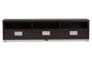 Aberdeen Dark Brown Wood 63-Inch TV Cabinet w/3-drawer Baxton