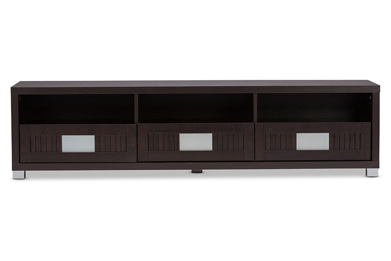 Aberdeen Dark Brown Wood 63-Inch TV Cabinet w/3-drawer