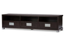 Aberdeen Dark Brown Wood 63-Inch TV Cabinet w/3-drawer Baxton