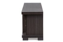 Rinjani 70-Inch Greyish Dark Brown Wood TV Cabinet w/2 Glass Doors and 2 Doors Baxton