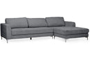 Legrand Gray Microfiber Right Facing Sectional Sofa Baxton