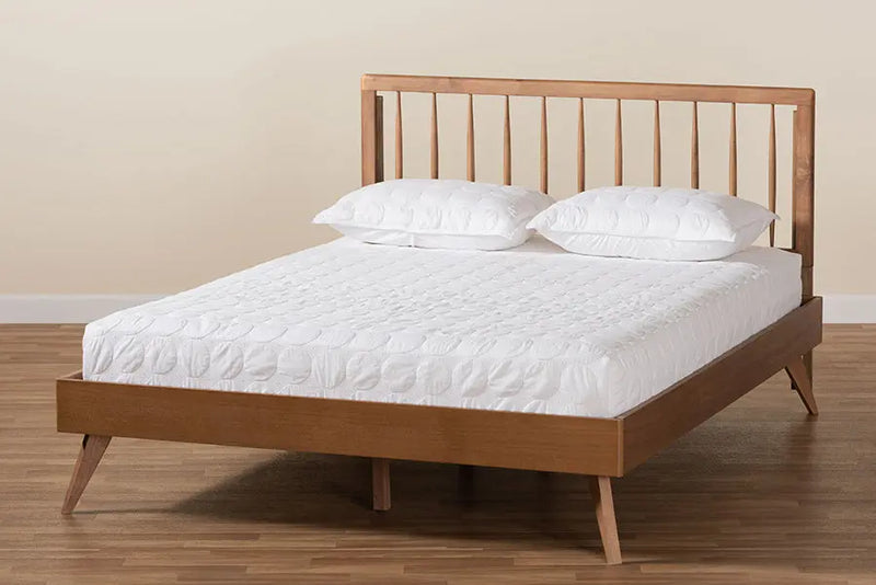 Velencia Ash Walnut Finished Wood Platform Bed (Queen) iHome Studio
