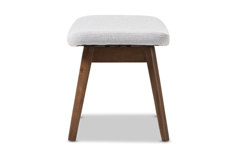 Neville Light Gray Fabric Upholstered Ottoman Baxton