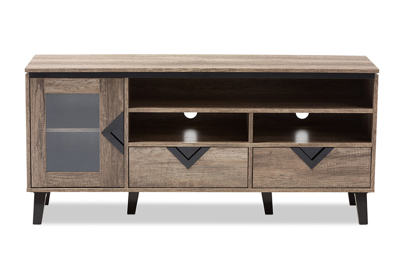 Sovanna Modern and Contemporary Light Brown Wood 55-Inch TV Stand