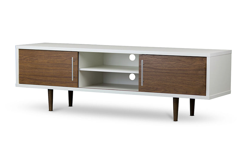 Ishana 2 Tone Faux Wood Veneer TV Stand