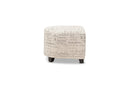 Edna French Script Patterned Beige Fabric Club Chair and Ottoman Set Baxton
