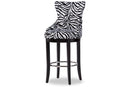 Boone Zebra-print Patterned Fabric Upholstered Bar Stool w/Metal Footrest Baxton