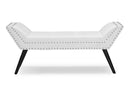 Orlando White Faux Leather Upholstered Large Ottoman Seating Bench Baxton