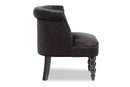 Patrice Victorian Style Black Velvet Fabric Upholstered Vanity Accent Chair Baxton
