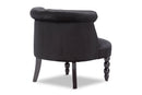 Patrice Victorian Style Black Velvet Fabric Upholstered Vanity Accent Chair Baxton