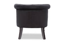 Patrice Victorian Style Black Velvet Fabric Upholstered Vanity Accent Chair Baxton