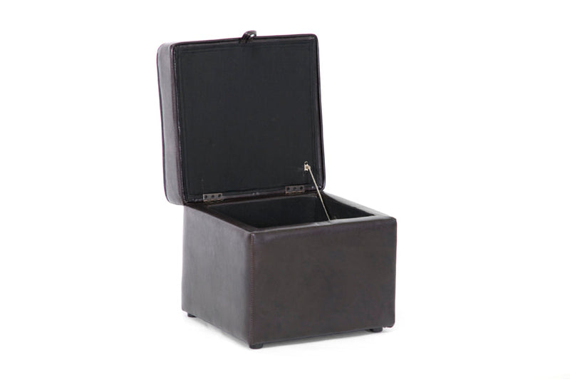 Chateauneuf Brown Modern Ottoman - Storage Ottoman Baxton