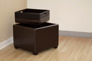 Davet Brown Tate Storage Ottoman Baxton