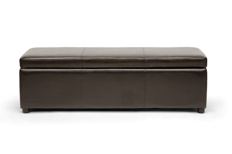 Cascadia Dark Brown Modern Ottoman