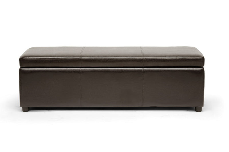 Cascadia Dark Brown Modern Ottoman Baxton
