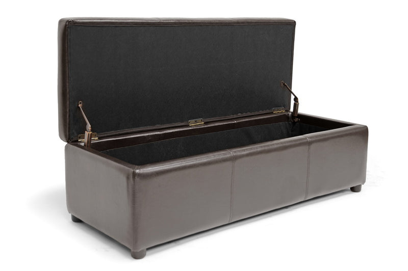 Cascadia Dark Brown Modern Ottoman