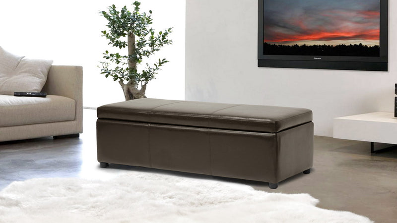 Cascadia Dark Brown Modern Ottoman