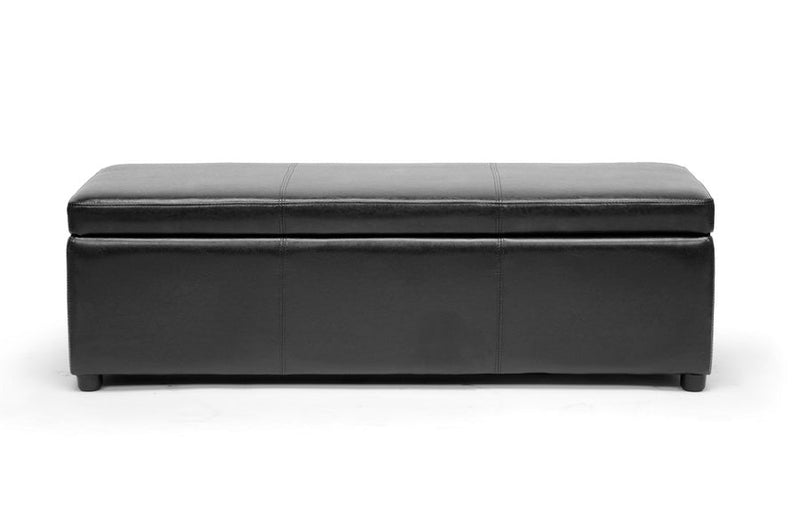 Cascadia Black Brown Modern Ottoman Baxton