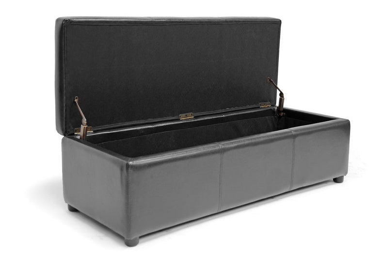 Cascadia Black Brown Modern Ottoman Baxton