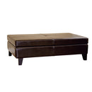 Davet Brown Faux Leather Storage Cocktail Ottoman Baxton