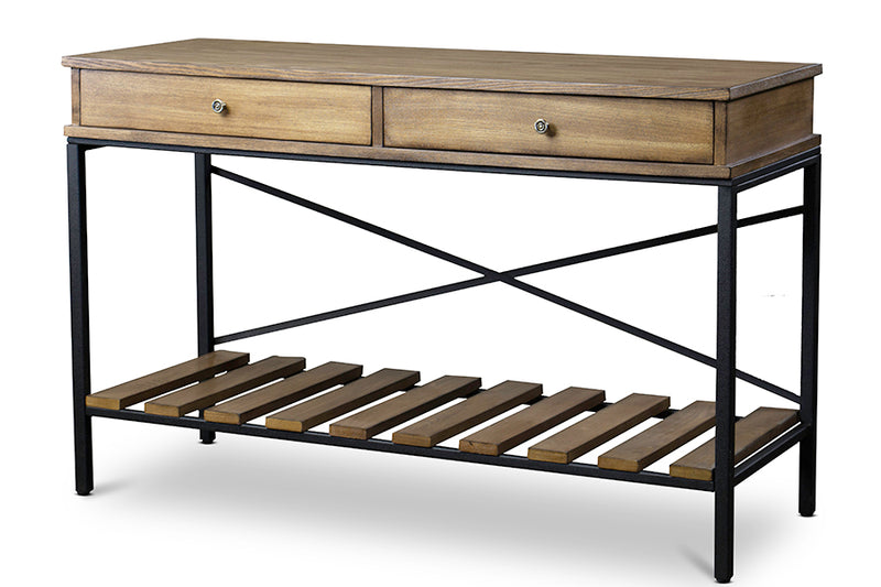 Eline Wood and Metal Console Table-Criss-Cross