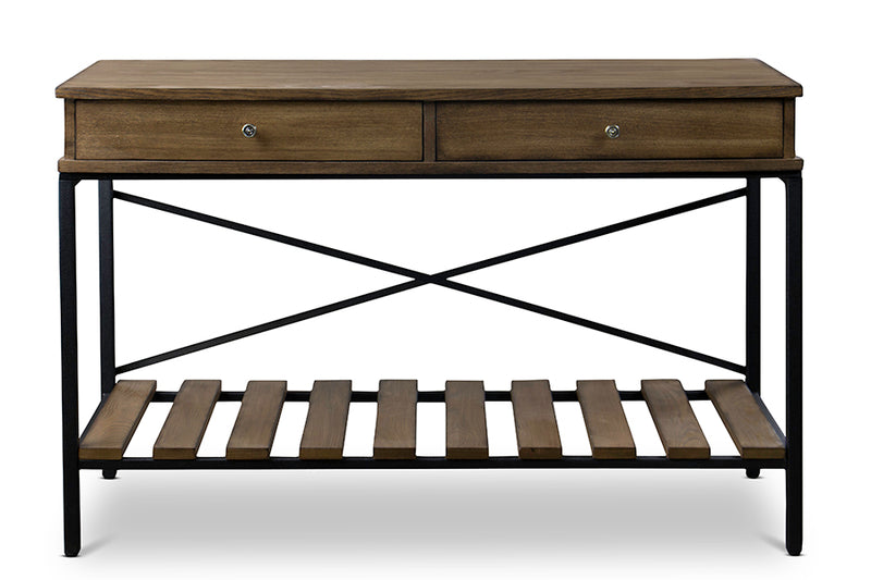 Eline Wood and Metal Console Table-Criss-Cross