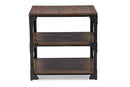 Howell Industrial Antique Bronze Metal and Distressed Wood End Table Baxton