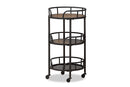 Bryson Style Metal and Wood Mobile Serving Cart Baxton