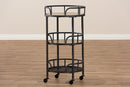 Bryson Style Metal and Wood Mobile Serving Cart Baxton