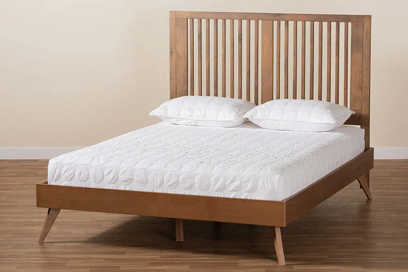Yorkshire Ash Walnut Finished Wood Platform Bed (Full) iHome Studio