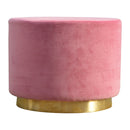 IN426 - Dusty Pink Velvet Footstool with Gold Base