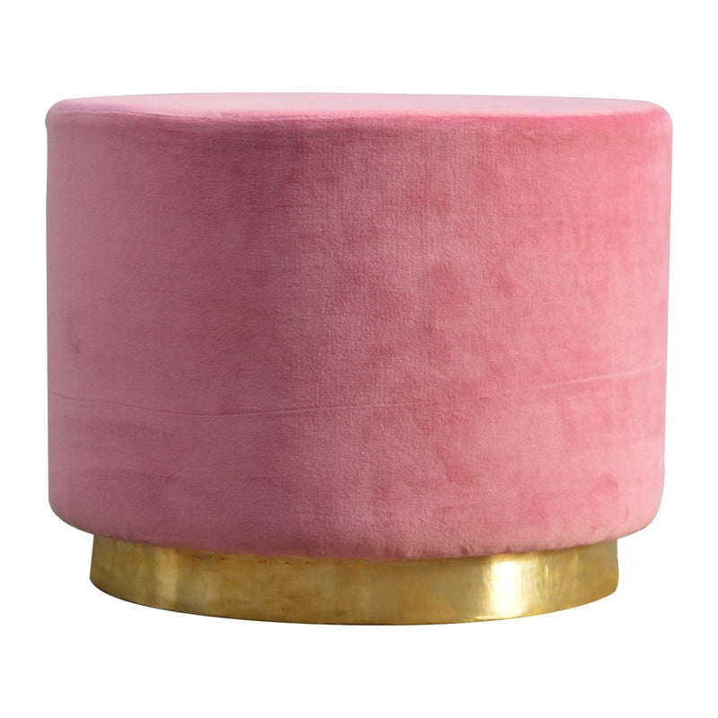 IN426 - Dusty Pink Velvet Footstool with Gold Base